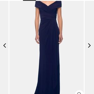 La Femme Ruched Jersey long gown (NWOT)